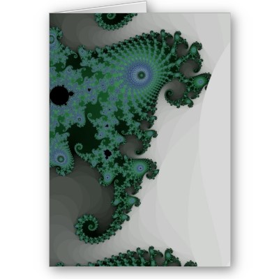 Emerald Seahorse Greetings Card