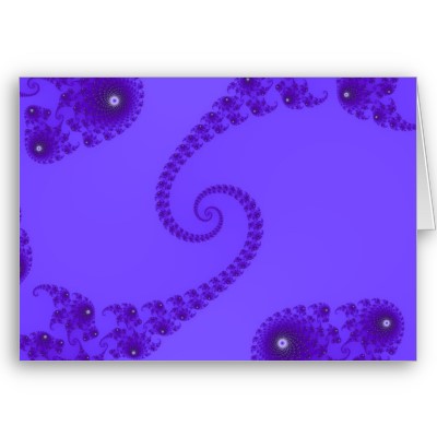 Blue Purple Double Spiral Greetings Card