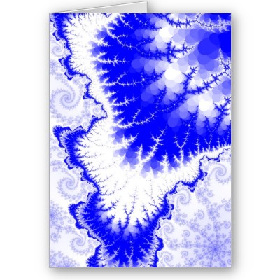 Blue Feathered Star Greetings Card