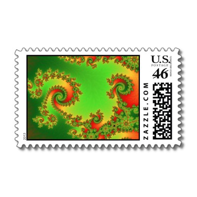 Christmas Double Spiral Postage Stamp