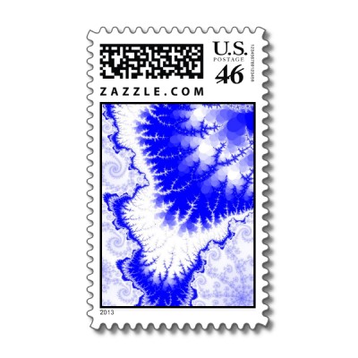 Blue Feathered Star Postage Stamp