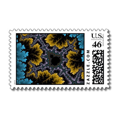 Purple and Orange Coral Postage Stamp