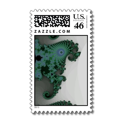 Emerald Seahorse Postage Stamp