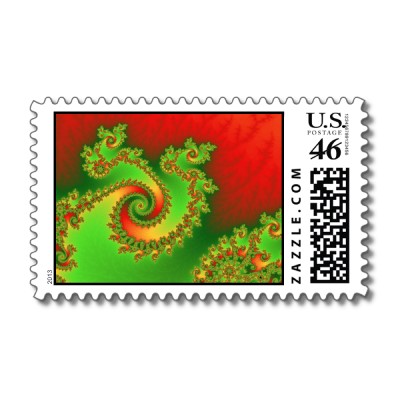 Christmas Triple Twirl Postage Stamp