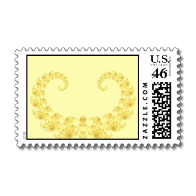 Yellow Gold Heart Postage Stamp