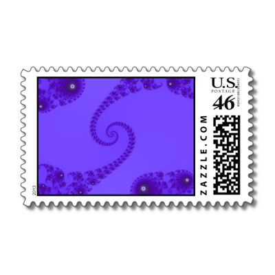 Blue Purple Double Spiral Postage Stamp